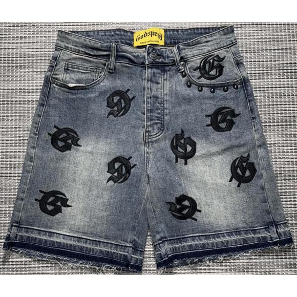 Blue Godspeed Infinity Denim Shorts - Picture 1 of 5